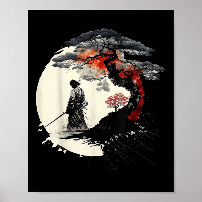 Poster Art Japonais Aikido Arbre De Vie Paix Art De Guerr (Devant)