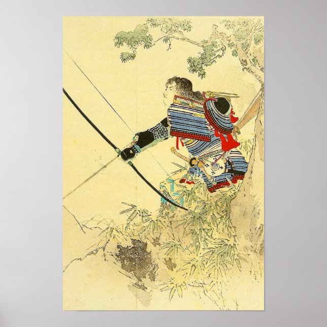 Poster Art Japonais - Un Samouraï Avec Arc À Longbow Et F (Devant)