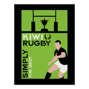 Poster Art Joueurs de Rugby Kiwi NZ