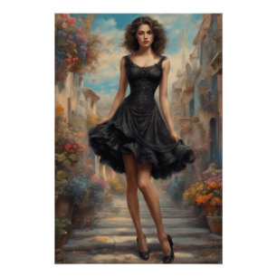 Poster Art LBD : Petite robe noire améliorée à l'IA