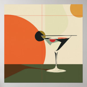 Poster Art "Martini Moderne Du Milieu Du Siècle" Imprimer