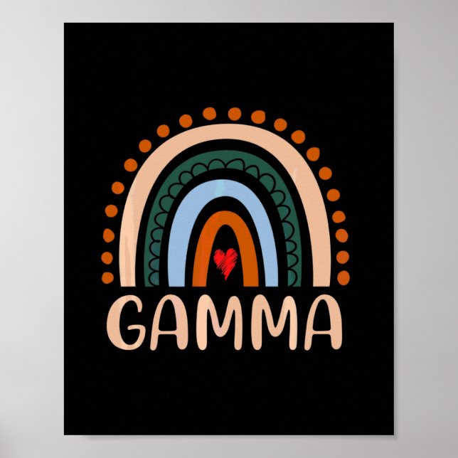 Poster Art Mère | Gamma Rainbow Grandma mignonne annivers (Devant)