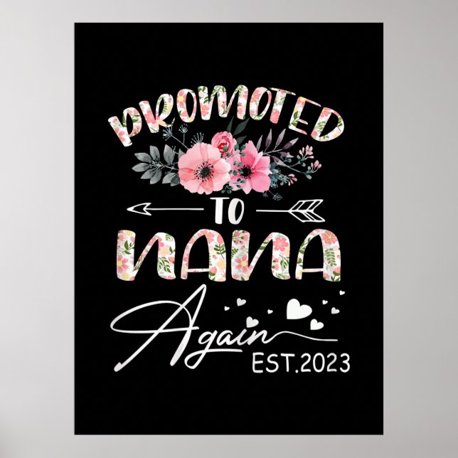 Poster Art Mère | Promu À Nouveau À Nana 2023 Floral (Devant)