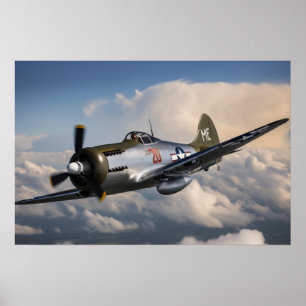 Poster Art Militärisches Flugzeug des Vintagen Kri