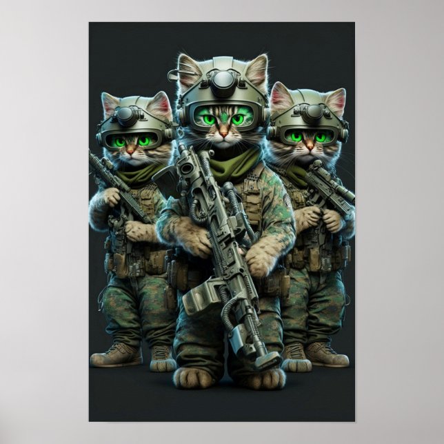 Poster Art Militärkatzen (Vorne)