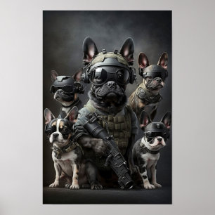 Poster Art Military Hunde
