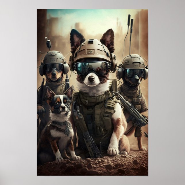 Poster Art Military Hunde (Vorne)