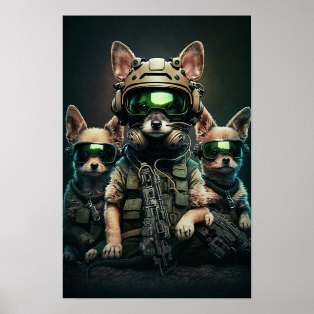 Poster Art Military Hunde (Vorne)