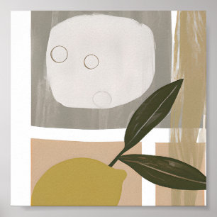 Poster Art minimaliste citron abstrait