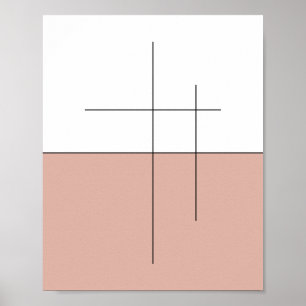 Poster Art minimaliste de ligne horizontale de pêche