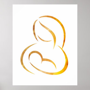 Poster Art minimaliste - Mère Allaitement