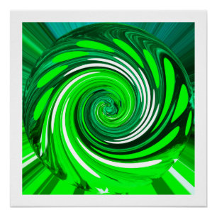 Poster Art mixte vert