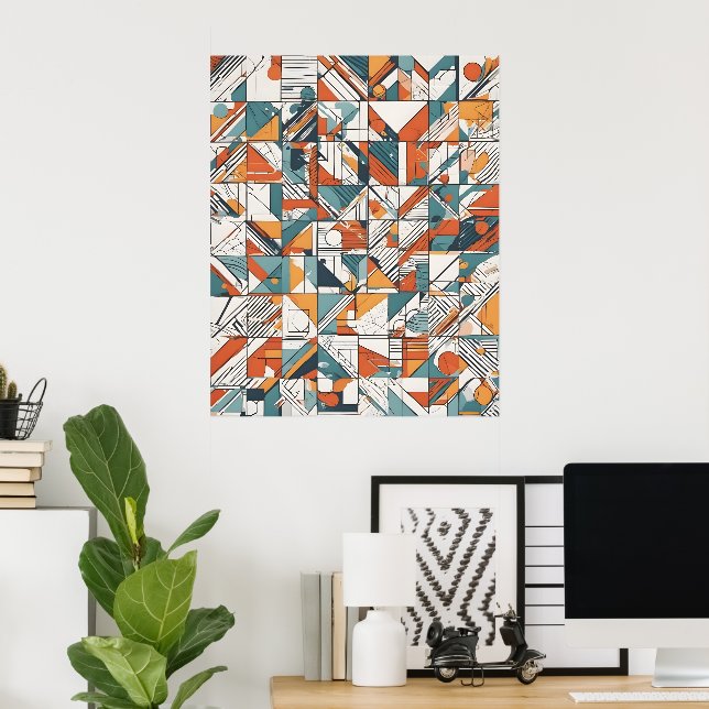 Poster Art moderne Abstrait (Bureau à domicile)
