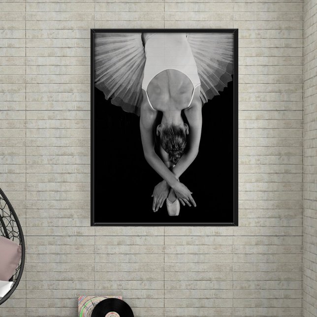Poster Art moderne Ballerina noir et blanc (Créateur téléchargé)