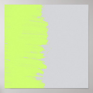 Poster Art moderne citron vert peintures grises