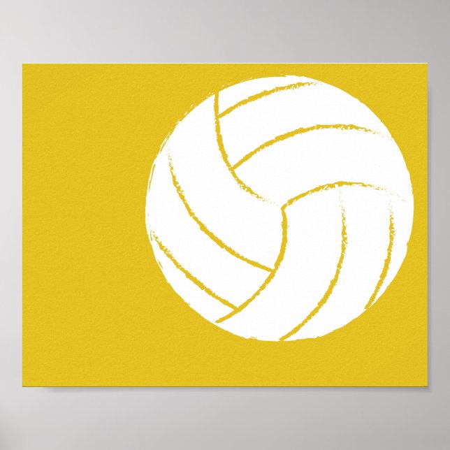 Poster Art moderne de volley-ball peint à la main - 1 sur (Devant)