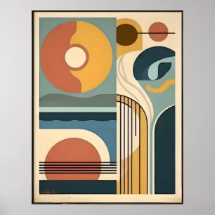 Poster Art Moderne du Milieu du Siècle Lever de Soleil Co