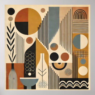 Poster Art Moderne Du Milieu Du Siècle Récolte Automne