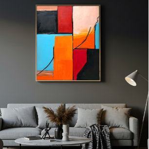 Poster art moderne, formes géométriques, design abstrait,