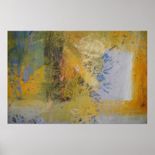 Poster Art moderne Jaune Peinture d'art Abstrait Imprimer