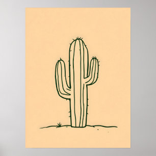 Poster Art Moderne Minimaliste.Oasis Désert