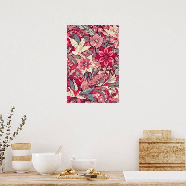 Poster Art Morris rose (Cuisine)