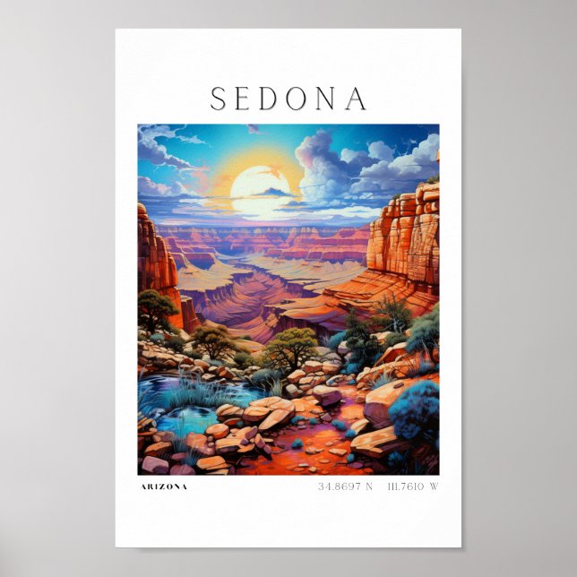 Poster Art mur de voyage Sedona Arizona art mur du désert (Devant)