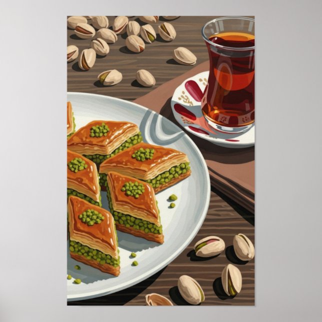 Poster Art mural. Pistachio baklava. (Devant)