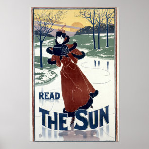 Poster Art nouveau 1895 publicité pour The Sun par Louis 