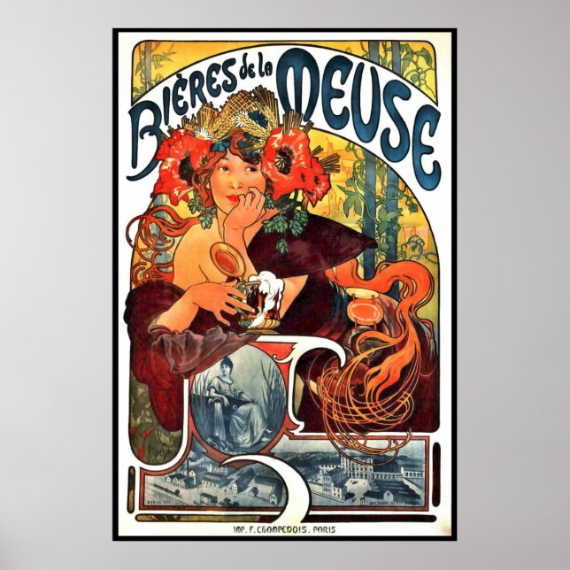 Poster Art Nouveau Bière Ad 1897 (Devant)