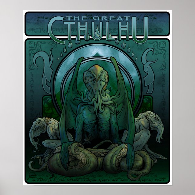 Poster Art Nouveau Cthulhu (Devant)