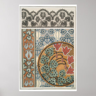 Poster Art nouveau Cyclamen floral élégant Eugene Grasset