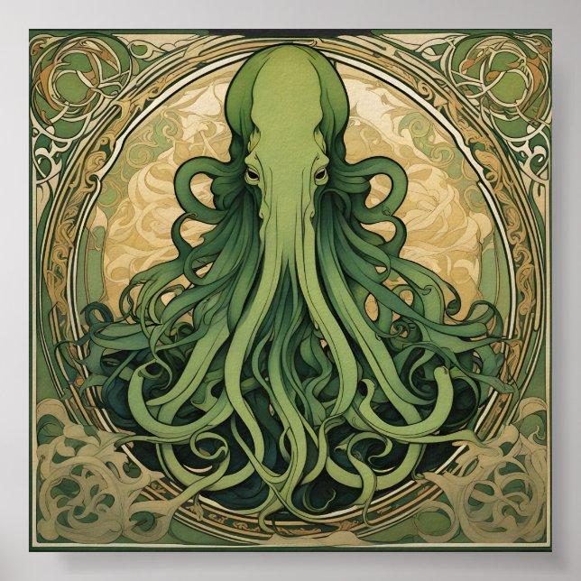 Poster Art nouveau de Cthulhu (Devant)
