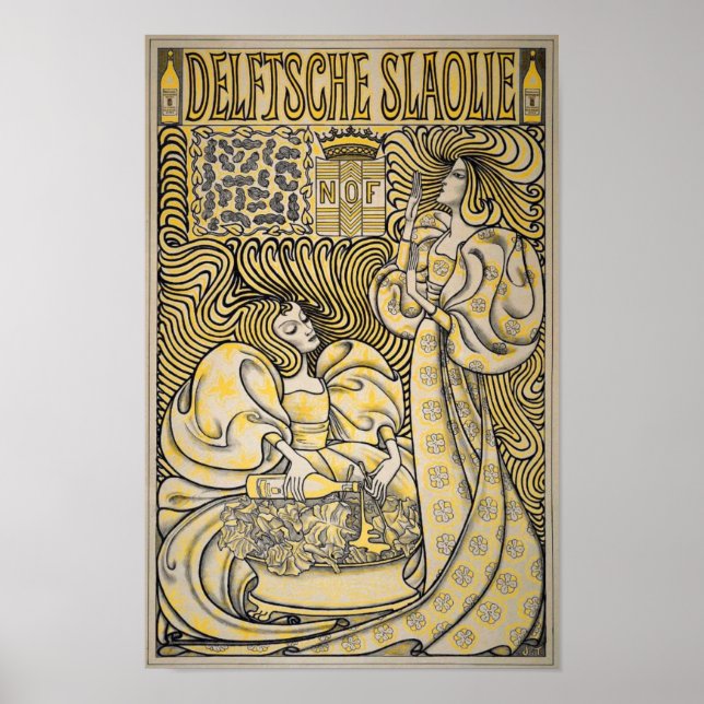 Poster Art Nouveau Delftsche Slaolie Delft Huile de salad (Devant)