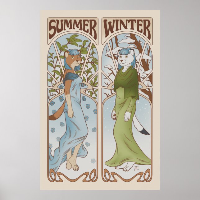 Poster Art Nouveau Ermine Furry (Devant)
