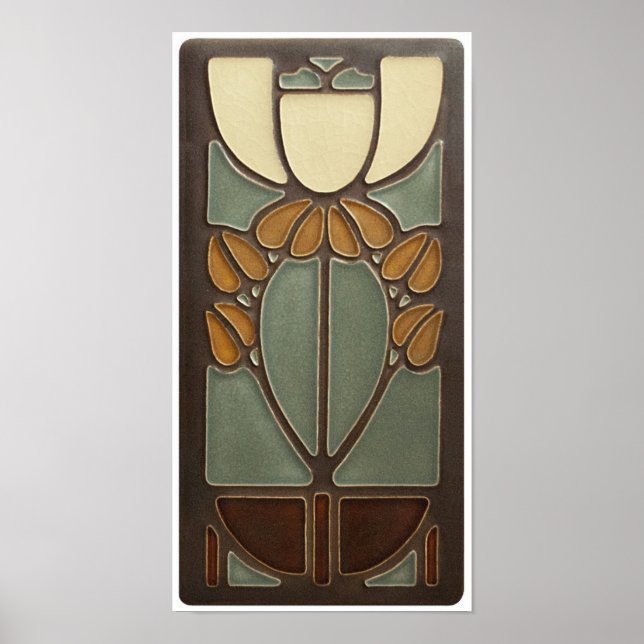 Poster - Art Nouveau Floral Design (Vorne)