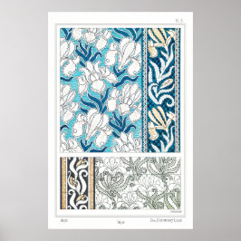 Poster Art nouveau iris lilerie floral art