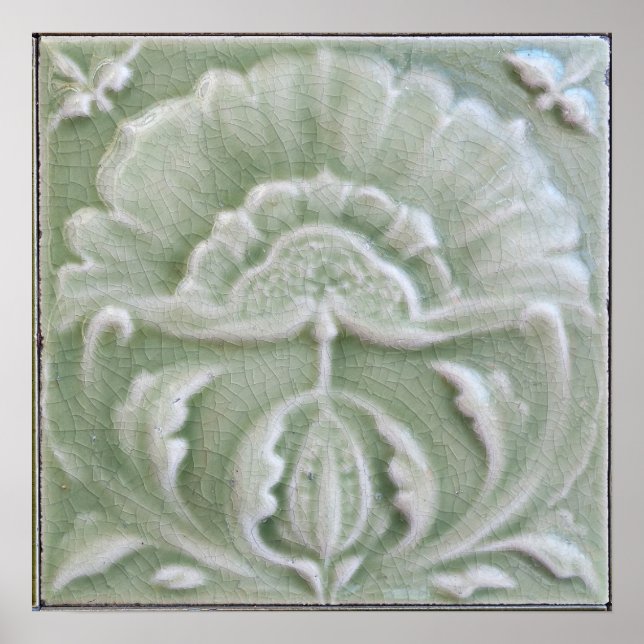 Poster Art nouveau jongendstil carreaux de fleurs finitio (Devant)