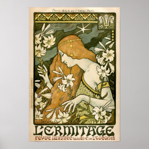 Poster Art Nouveau L'Ermitage Couverture par Paul Berthon
