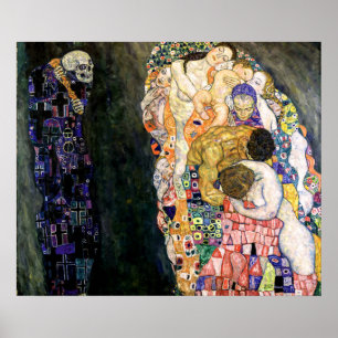 Poster Art nouveau Mort et Vie par Gustav Klimt