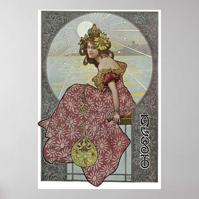 Poster Art Nouveau par Alphonse Mucha (Devant)