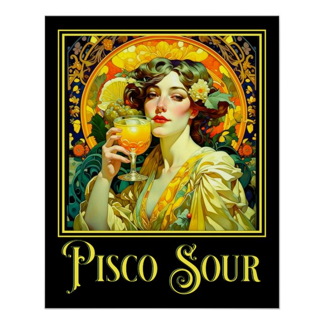 Poster Art Nouveau Pisco Sour (Devant)