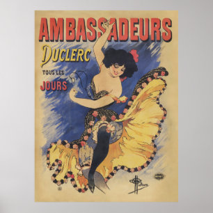 Poster Art Nouveau rétro, danseuse espagnole de flamenco