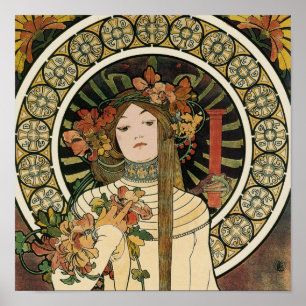 Poster Art Nouveau Trappistine Mucha Art