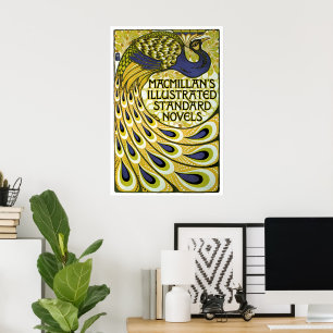 Poster Art nouveau vintage, plume de paon de Macmillan