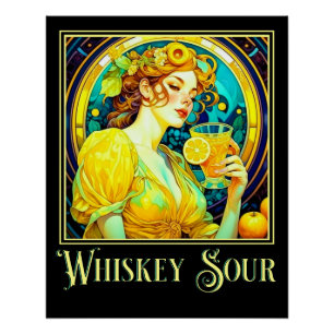 Poster Art Nouveau Whiskey Sour