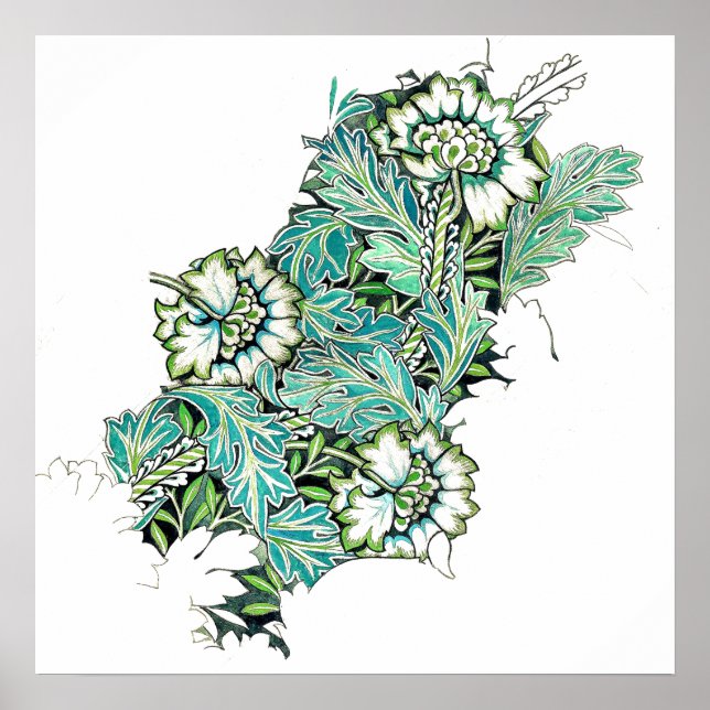 Poster Art nouveau william morris anenome floral (Devant)
