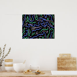 Poster Art numérique Abstrait funky