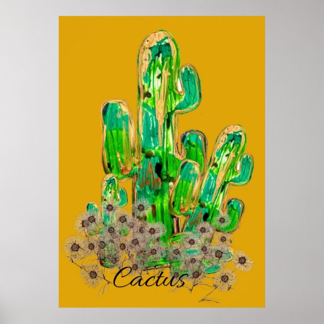 Poster Art numérique Cactus (Devant)