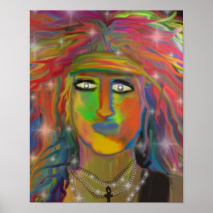 Poster art numérique "Cheveux Dieu" Imprimer